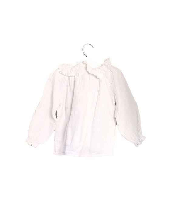 A White Long Sleeve Tops from Bonton in size 12-18M for girl. (Back View)
