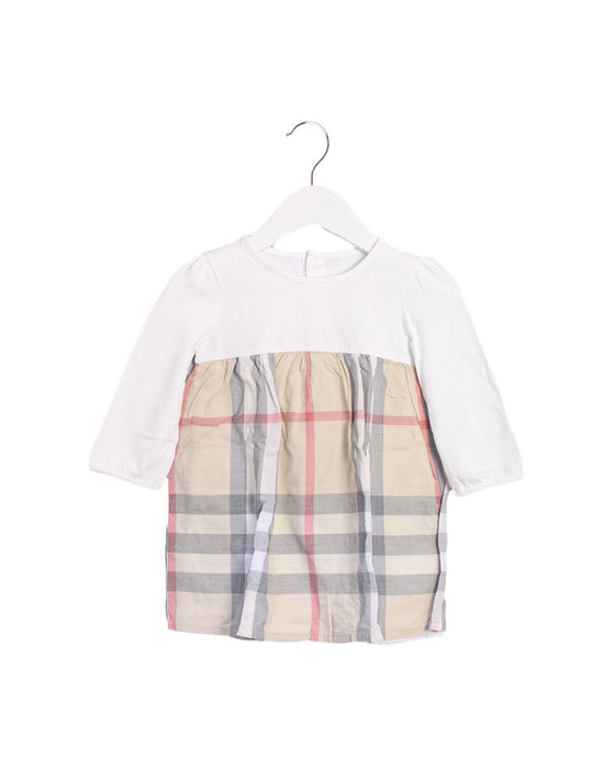 A Multicolour Long Sleeve Dresses from Burberry in size 6-12M for girl. (Front View)