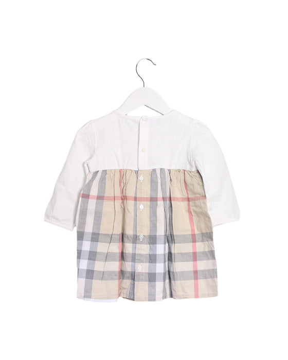 A Multicolour Long Sleeve Dresses from Burberry in size 6-12M for girl. (Back View)