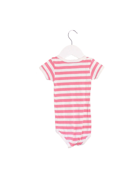 A Pink Short Sleeve Bodysuits from Petit Bateau in size 3-6M for girl. (Back View)