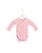 A Pink Long Sleeve Bodysuits from Petit Bateau in size 0-3M for girl. (Front View)