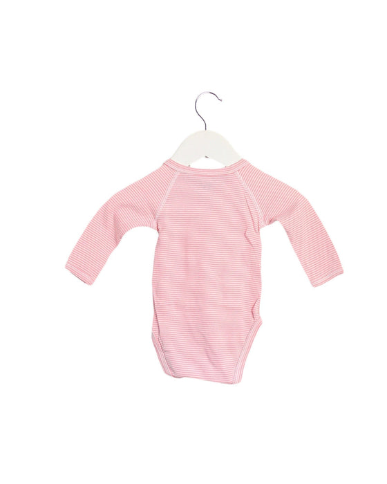 A Pink Long Sleeve Bodysuits from Petit Bateau in size 0-3M for girl. (Back View)
