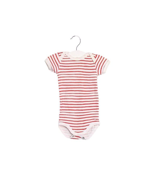 A Red Short Sleeve Bodysuits from Petit Bateau in size 0-3M for boy. (Front View)