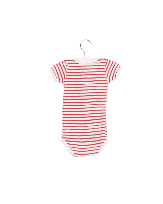 A Red Short Sleeve Bodysuits from Petit Bateau in size 0-3M for boy. (Back View)