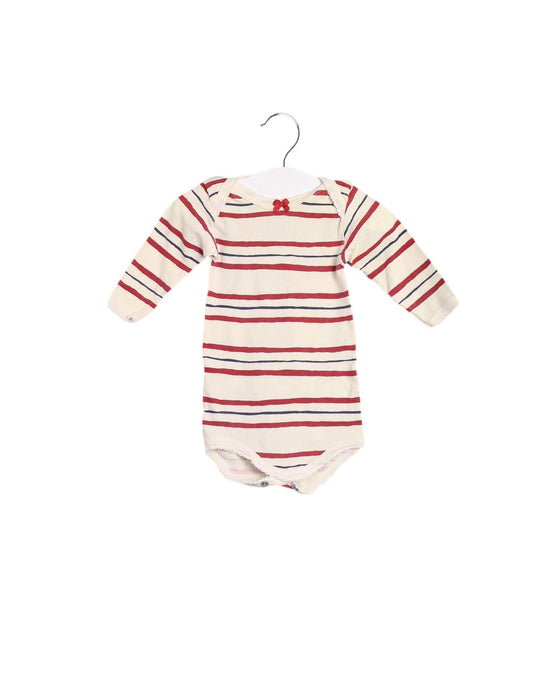 A Ivory Long Sleeve Bodysuits from Petit Bateau in size 0-3M for girl. (Front View)