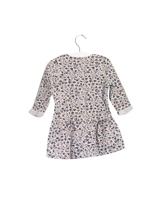 A Grey Long Sleeve Dresses from Petit Bateau in size 6-12M for girl. (Back View)