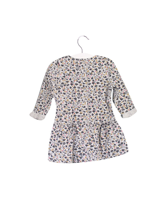 A Grey Long Sleeve Dresses from Petit Bateau in size 6-12M for girl. (Back View)