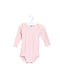 A Pink Long Sleeve Bodysuits from Petit Bateau in size 6-12M for girl. (Front View)