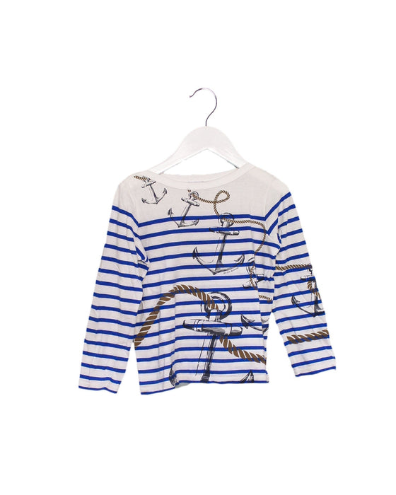 A White Long Sleeve Tops from Petit Bateau in size 5T for girl. (Front View)