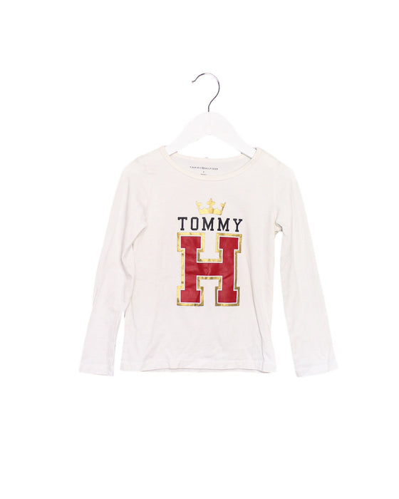 A White Long Sleeve Tops from Tommy Hilfiger in size 5T for girl. (Front View)