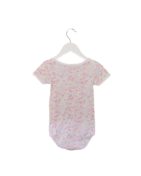 A Pink Short Sleeve Bodysuits from Petit Bateau in size 3T for girl. (Back View)
