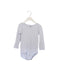 A Blue Long Sleeve Bodysuits from Petit Bateau in size 3T for girl. (Front View)
