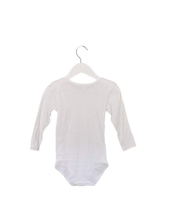 A White Long Sleeve Bodysuits from Petit Bateau in size 3T for girl. (Back View)