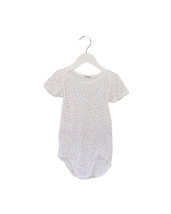 A White Short Sleeve Bodysuits from Petit Bateau in size 3T for girl. (Front View)