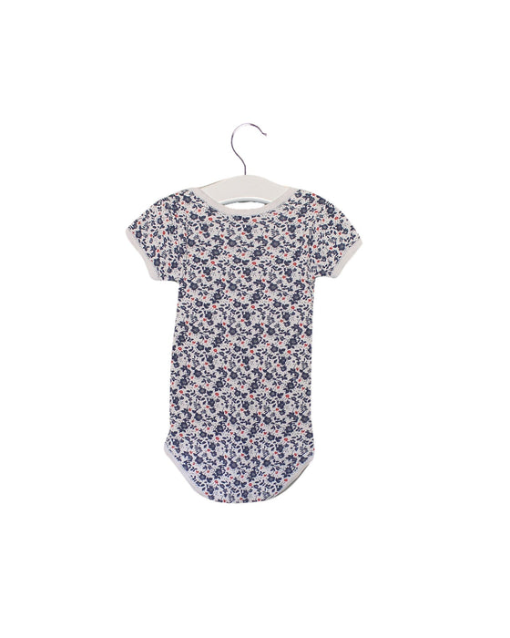 A Navy Short Sleeve Bodysuits from Petit Bateau in size 18-24M for girl. (Back View)