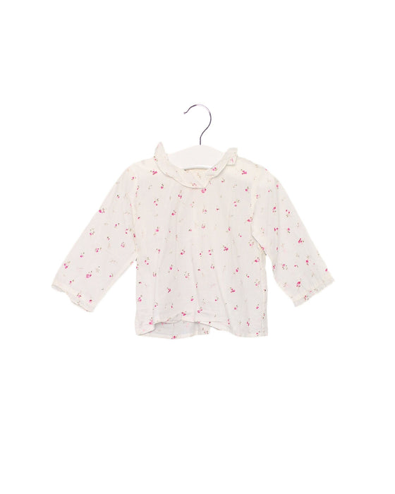 A Ivory Long Sleeve Tops from Bonpoint in size 6-12M for girl. (Front View)