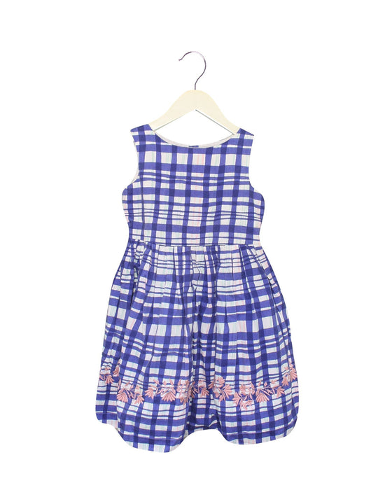 A Blue Sleeveless Dresses from Bonpoint in size 6T for girl. (Front View)