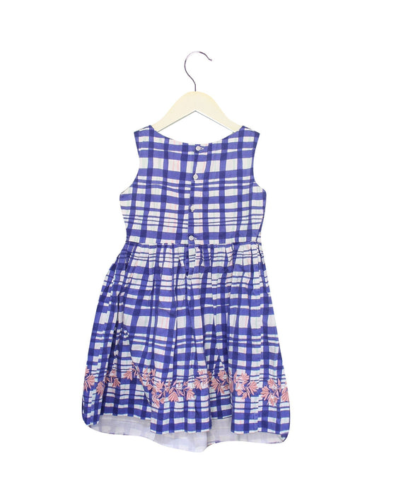 A Blue Sleeveless Dresses from Bonpoint in size 6T for girl. (Back View)