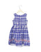 A Blue Sleeveless Dresses from Bonpoint in size 6T for girl. (Back View)