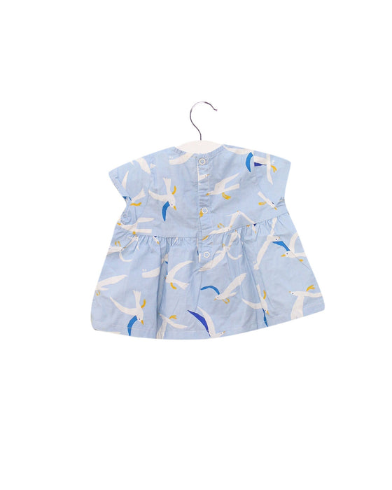 A Blue Short Sleeve Tops from Petit Bateau in size 3-6M for girl. (Back View)