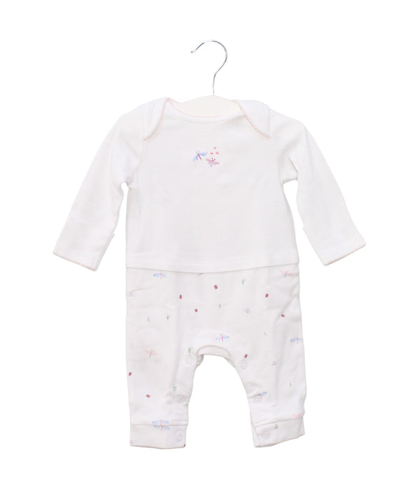 A White Long Sleeve Jumpsuits from The Little White Company in size 0-3M for girl. (Front View)