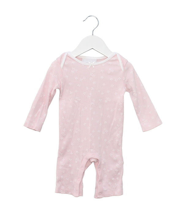 A Pink Long Sleeve Jumpsuits from The Little White Company in size 0-3M for girl. (Front View)