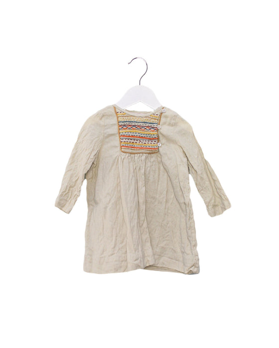 A Beige Long Sleeve Dresses from Bonpoint in size 12-18M for girl. (Front View)