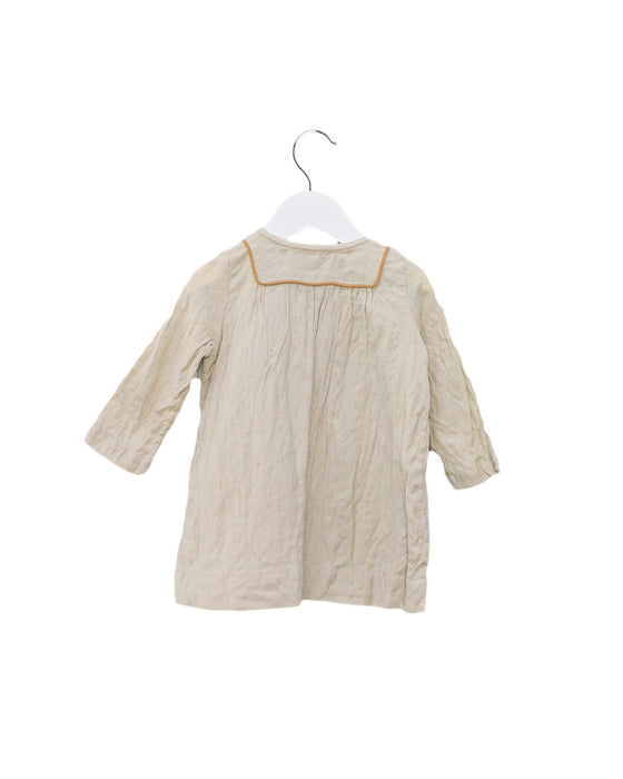 A Beige Long Sleeve Dresses from Bonpoint in size 12-18M for girl. (Back View)