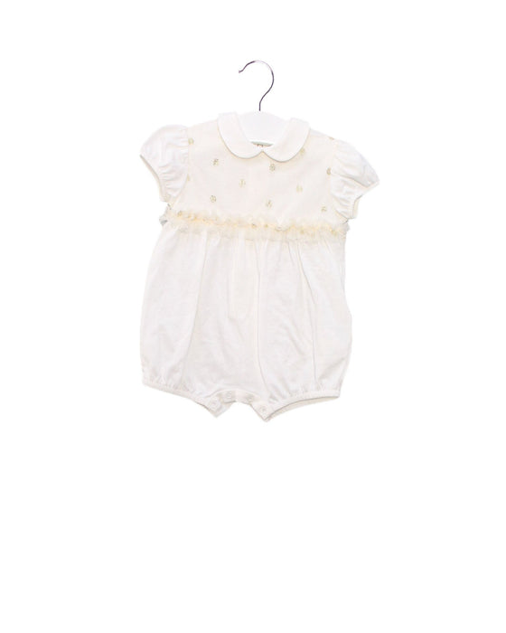 A White Rompers from Il Gufo in size 0-3M for girl. (Front View)