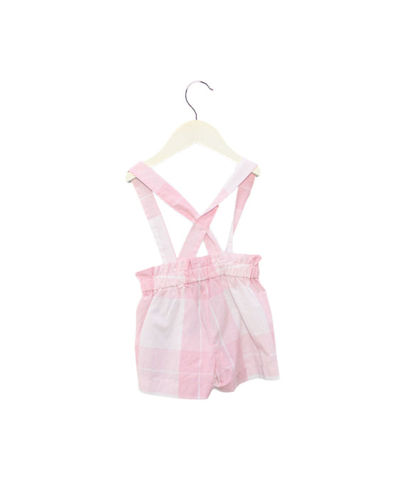 A Pink Overall Shorts from Il Gufo in size 12-18M for girl. (Back View)