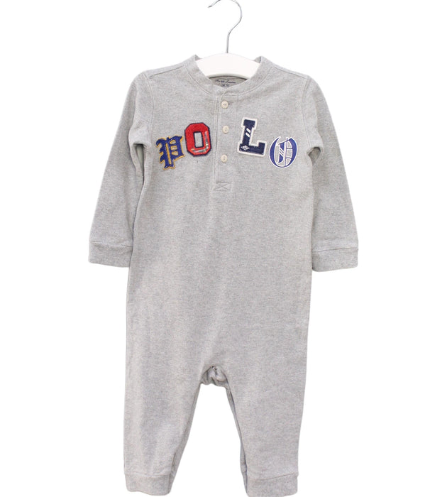A Grey Long Sleeve Jumpsuits from Ralph Lauren in size 6-12M for boy. (Front View)