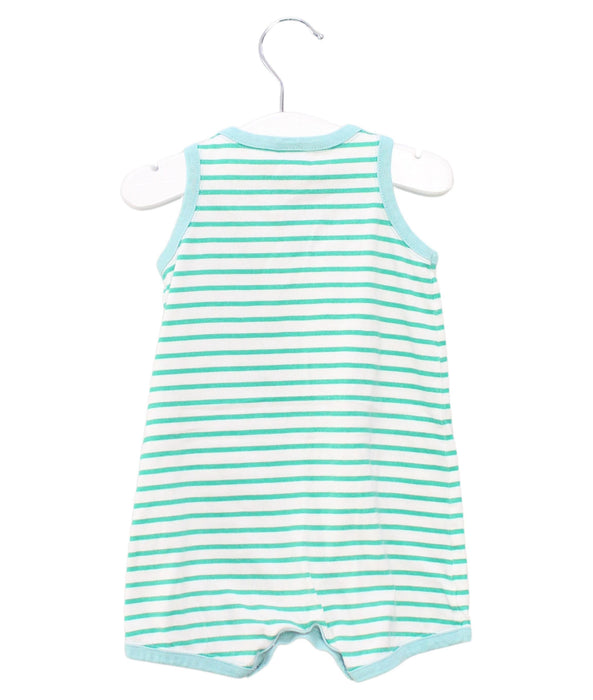 A Green Sleeveless Rompers from Petit Bateau in size 3-6M for boy. (Back View)