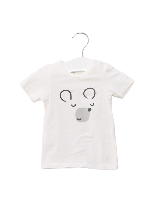 A White Short Sleeve T Shirts from Seed in size 0-3M for girl. (Front View)