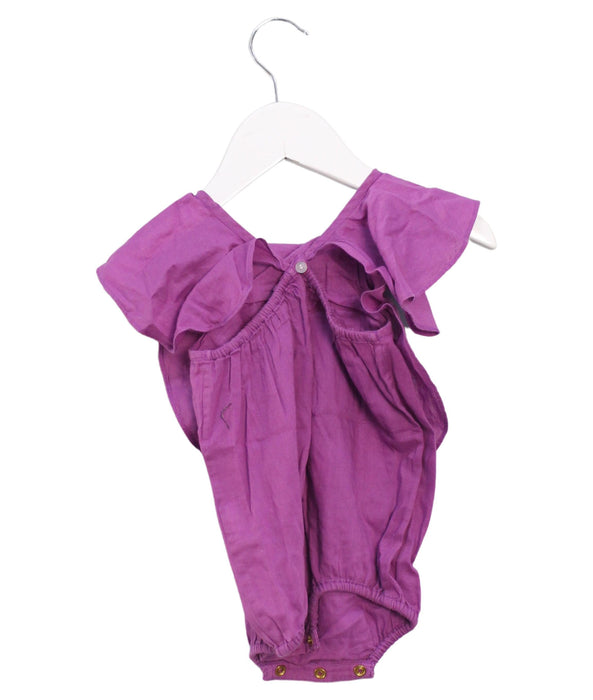A Purple Sleeveless Bodysuits from Velveteen in size 0-3M for girl. (Front View)