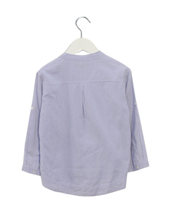 A Blue Long Sleeve Tops from Velveteen in size 4T for boy. (Back View)