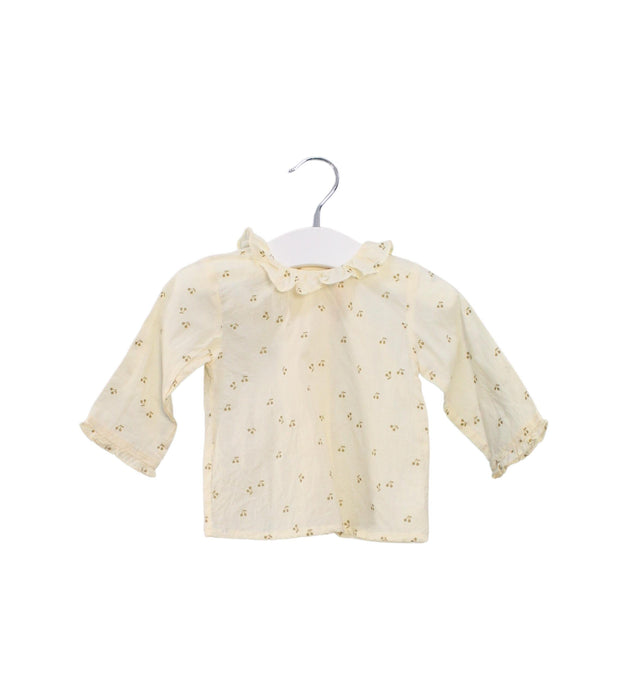 A Ivory Long Sleeve Tops from Bonpoint in size 3-6M for girl. (Front View)