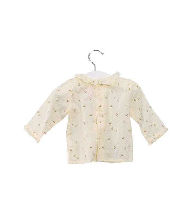 A Ivory Long Sleeve Tops from Bonpoint in size 3-6M for girl. (Back View)
