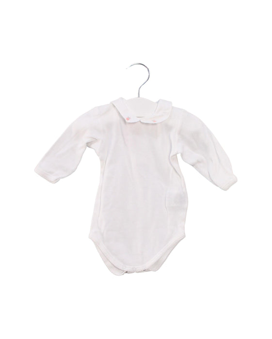 A White Long Sleeve Bodysuits from Bonpoint in size 0-3M for girl. (Front View)