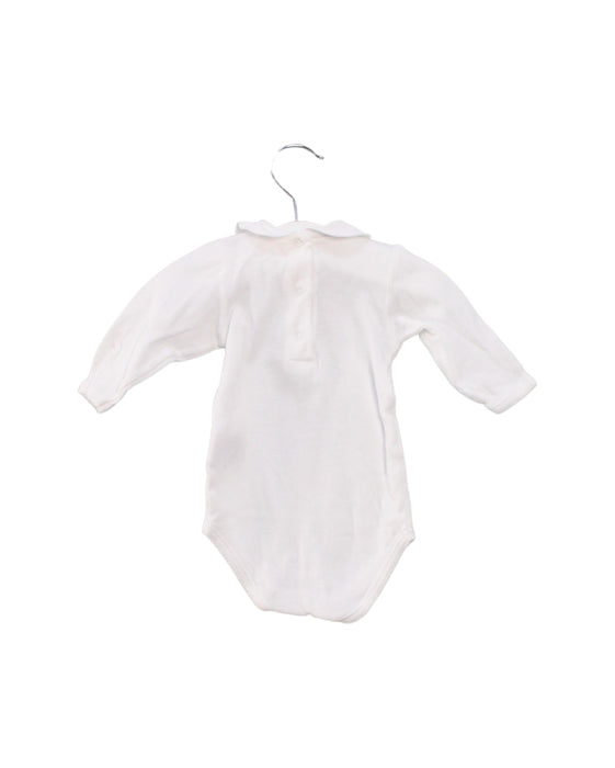 A White Long Sleeve Bodysuits from Bonpoint in size 0-3M for girl. (Back View)