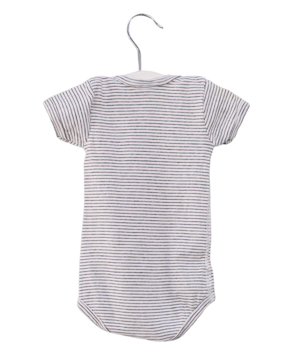 A White Short Sleeve Bodysuits from Petit Bateau in size 3-6M for boy. (Front View)