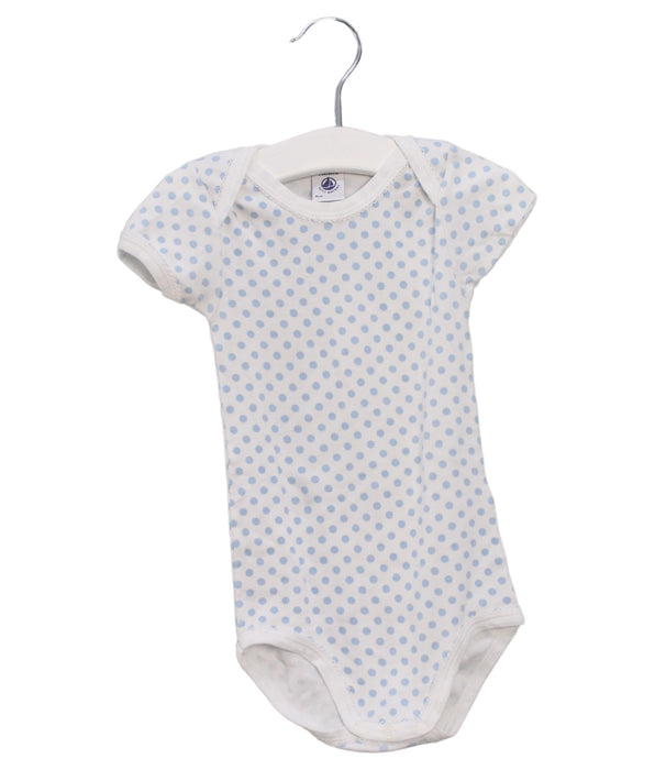 A Blue Short Sleeve Bodysuits from Petit Bateau in size 2T for boy. (Front View)