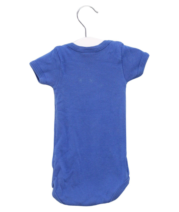 A Blue Short Sleeve Bodysuits from Petit Bateau in size 0-3M for boy. (Back View)