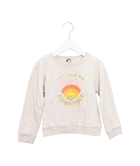 A Taupe Sweatshirts from Bonton in size 6T for girl. (Front View)