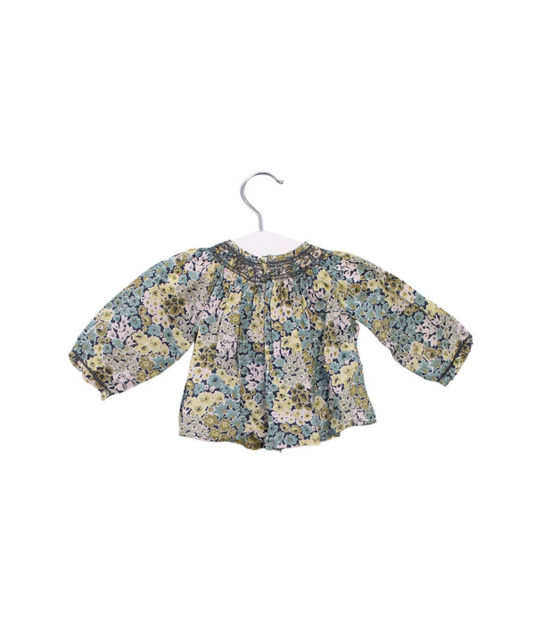 A Green Long Sleeve Tops from Bonpoint in size 0-3M for girl. (Back View)