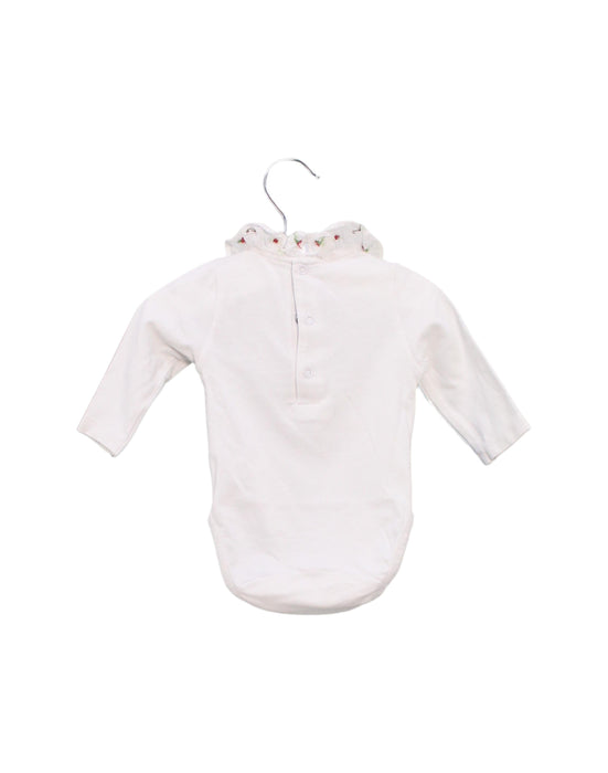 A White Long Sleeve Bodysuits from Bout'Chou in size 0-3M for girl. (Back View)