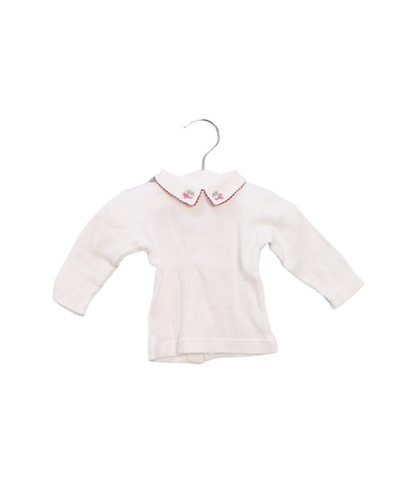 A White Long Sleeve Tops from Bonpoint in size 0-3M for girl. (Front View)