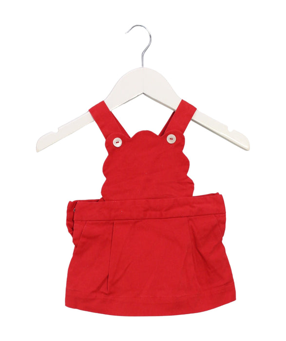 A Red Overall Dresses from Jacadi in size 3-6M for girl. (Front View)