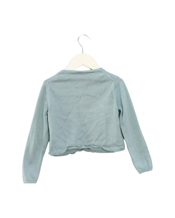 A Green Cardigans from Il Gufo in size 5T for girl. (Back View)