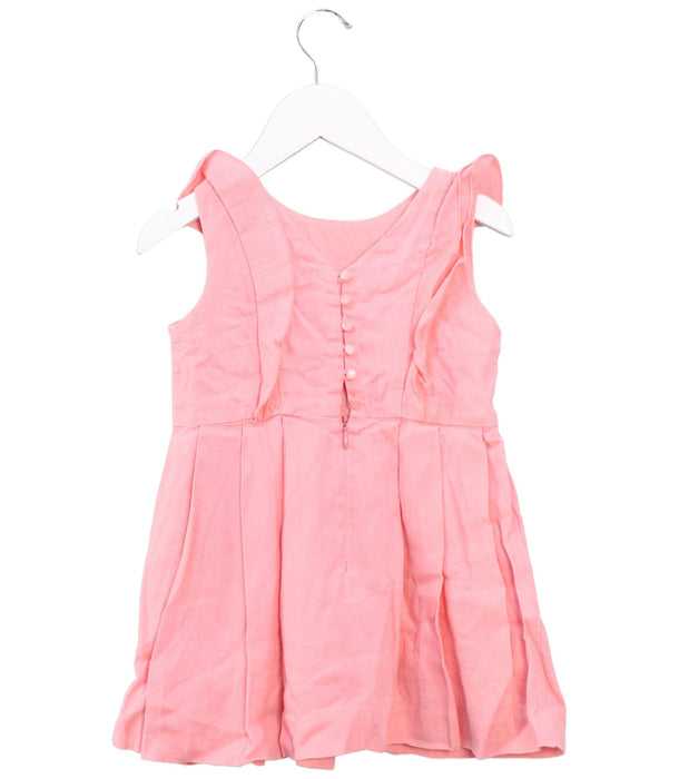 A Pink Sleeveless Dresses from Jacadi in size 3T for girl. (Back View)