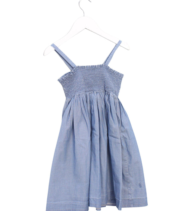A Blue Sleeveless Dresses from Polo Ralph Lauren in size 4T for girl. (Back View)